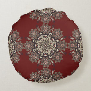 Rood/Roos ronde omkeerbaar Mandala Pillow Rond Kussen