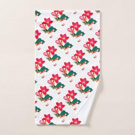 Rood Roos Rood Adenium Flower Summer Oasis Beach Bad Handdoek (Handdoek)