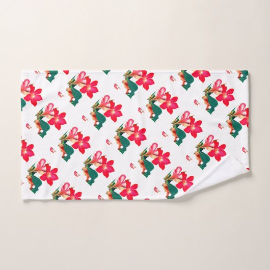 Rood Roos Rood Adenium Flower Summer Oasis Beach Bad Handdoek (Handdoek)