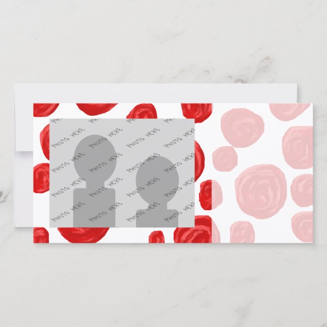 Rood roospatroon op wit. (Voorkant)