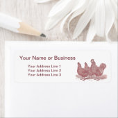 Rood Rooster en kippen Plymouth Rock Boerderij Etiket (Insitu)