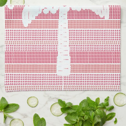 ROOD rooster met Palm Tree Theedoek (Gevouwen)