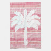 ROOD rooster met Palm Tree Theedoek (Verticaal)