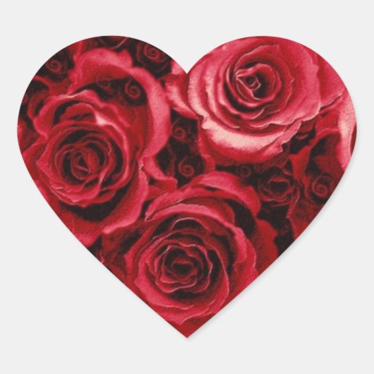 ROOD Rose Boeket - Hart Bruiloft Envelope Seal Sticker (Voorkant)