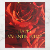 Rood Rose Bouquet etiket op fles (Enkel label)