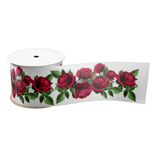 Rood Rose Bouquet Vloer Satin Satijnen Lint (Spoel)