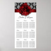 Rood Rose Damask voor de bruiloft Poster (Voorkant)