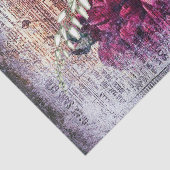 Rood Rose Floral Ephemera Ontvapt Portret Tissuepapier (Detail)