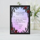 Rood Rose Gothic RSVP Paars Menu Keuze (Staand voorkant)
