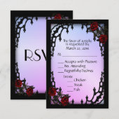 Rood Rose Gothic RSVP Paars Menu Keuze (Voorkant / Achterkant)