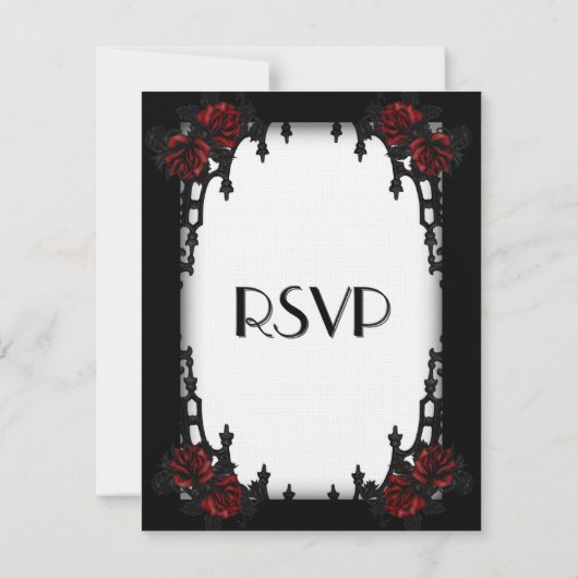 Rood Rose Gothic RSVP White Menu Choice (Achterkant)