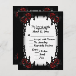 Rood Rose Gothic RSVP White Menu Choice