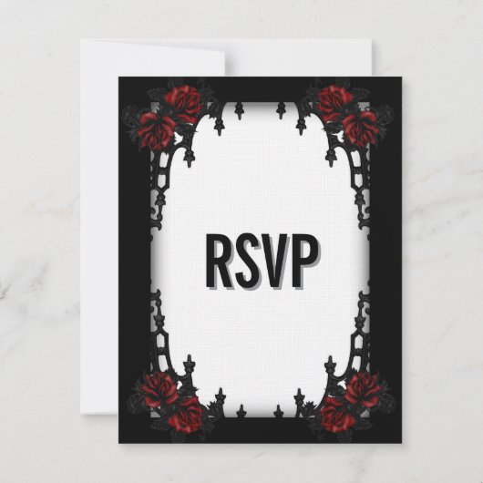 Rood Rose Gothic RSVP White Menu Choice (Achterkant)