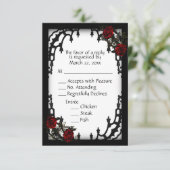 Rood Rose Gothic RSVP White Menu Choice (Staand voorkant)