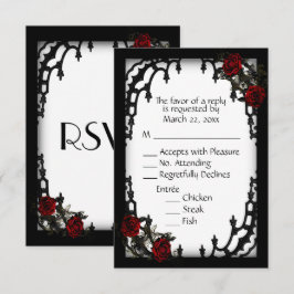 Rood Rose Gothic RSVP White Menu Choice