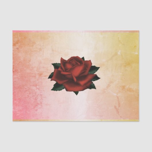Rood Rose Gothic Wedding Peach Tissuepapier (Voorkant)