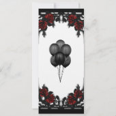 Rood Rose Gotisch Vrijgezellenfeest Wit Kaart (Achterkant)