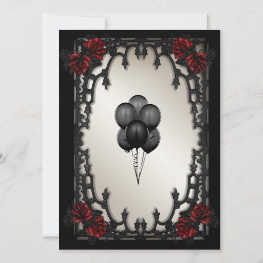 Rood Rose Gotisch Zoet Zestien IJzeren Poort Goud Kaart (Achterkant)