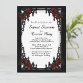 Rood Rose Gotisch Zoet Zestien IJzeren Poort Wit Kaart (Staand voorkant)