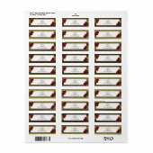 Rood Rose Goud Zwart Strepen Adresetiketten Etiket (Full Sheet)