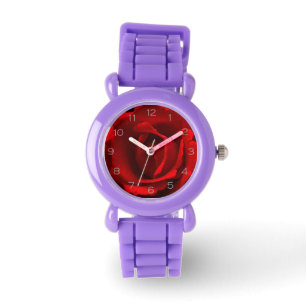 Rood Rose Grijs Numbers WACNA Horloge