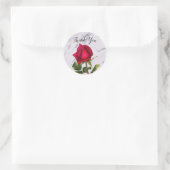 Rood Rose Marmer Modern Glam Vrijgezellenfeest Fav Ronde Sticker (Tas)