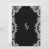 Rood Rose Mooi Wit Kant Bruiloft Kaart (Achterkant)