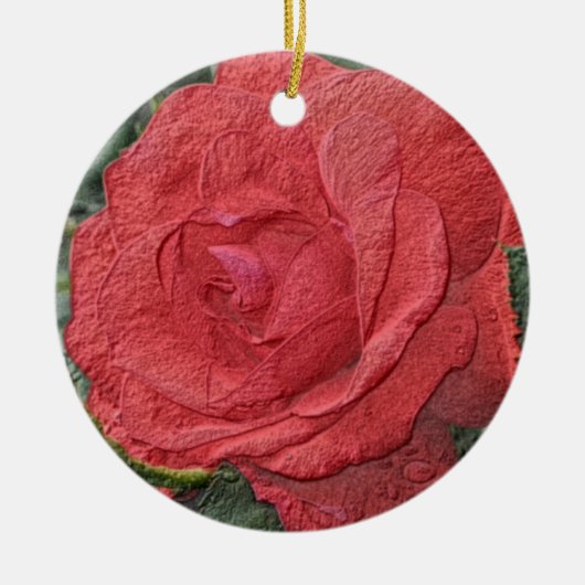 Rood Rose Pencil Art Flower Ornament (Voorkant)