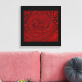 Rood Rose "Sculptuur" Verpakt Canvas Print (Insitu (Woonkamer))