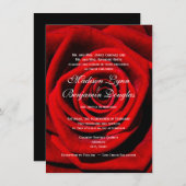 Rood Rose Valentijnsdag Wedding Invitations Kaart (Voorkant / Achterkant)