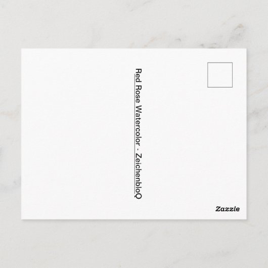 Rood Rose Waterverf Briefkaart (Achterkant)