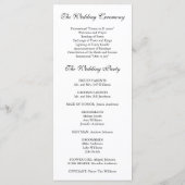 Rood Rose Zwart Bloeiende Bruiloft Programmakaart (Achterkant)