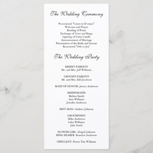 Rood Rose Zwart Bloeiende Bruiloft Programmakaart (Achterkant)