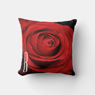 Rood Rose Zwart (elke kleur) Rustiek Glam Custom Kussen