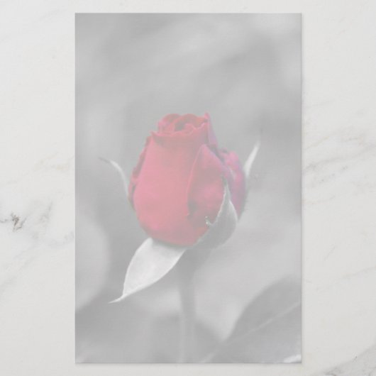 Rood Rosebud Briefpapier (Voorkant)