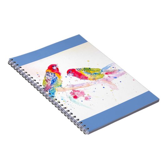 Rood rosella Parrot Waterverf Notitieboek schilder (Rechterzijde)