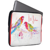 Rood rosella Parrot Waterverf Notitieboek schilder Laptop Sleeve (Voorkant Rechts)