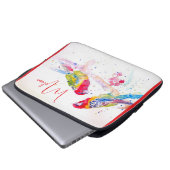 Rood rosella Parrot Waterverf Notitieboek schilder Laptop Sleeve (Voorkant onderkant)