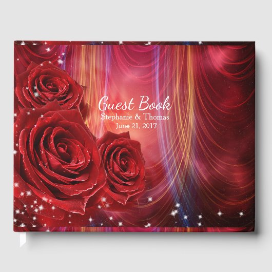 Rood Roses Wedding Guest Book Gastenboek (Voorkant)