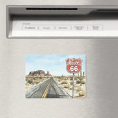 Rood Route 66 bord Magneet (Insitu (Vaatwasser))