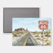 Rood Route 66 bord Magneet (Voorkant / Achterkant)