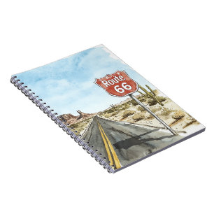 Rood Route 66 bord Notitieboek