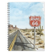 Rood Route 66 bord Notitieboek (Voorkant)