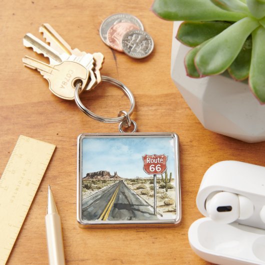 Rood Route 66 bord Sleutelhanger (Bureau)