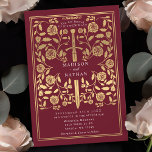 Rood Royal middeleeuws goud zwaard bruiloft uitnod Kaart<br><div class="desc">Zet de toon voor uw middeleeuwse fantasie bruiloft met een gedurfde uitnodiging ontwerp-een groot gouden zwaard omgeven door bloemen tegen een rode achtergrond. Perfect voor koppels die dromen van een episch, romantisch feest. Maak je liefdesverhaal vanaf het eerste gezicht legendarische! OPMERKING: het goud in dit ontwerp is GEEN echte folie....</div>