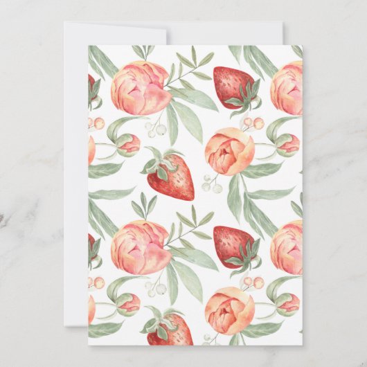 Rood Roze Aardbeien Berry Vrijgezellenfeest Kaart (Achterkant)