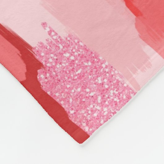Rood Roze Abstract penseelstreken Patroon Fleece Deken (Hoek)