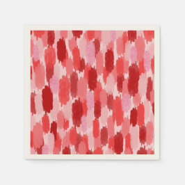 Rood Roze Abstract penseelstreken Patroon Servet