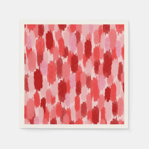 Rood Roze Abstract penseelstreken Patroon Servet
