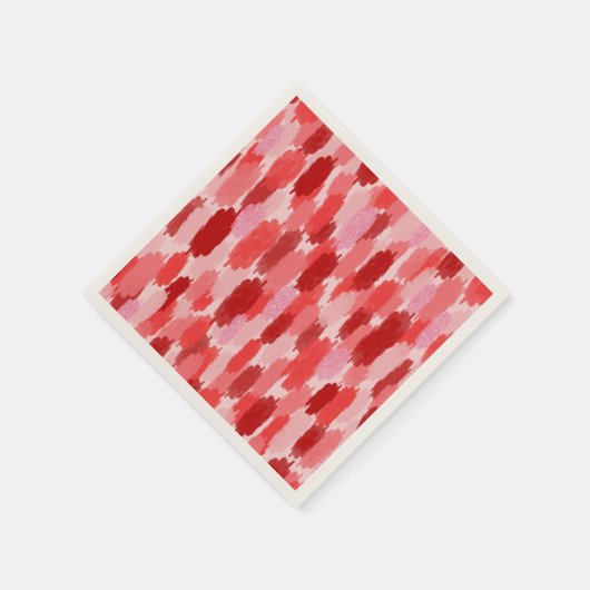Rood Roze Abstract penseelstreken Patroon Servet (Hoek)